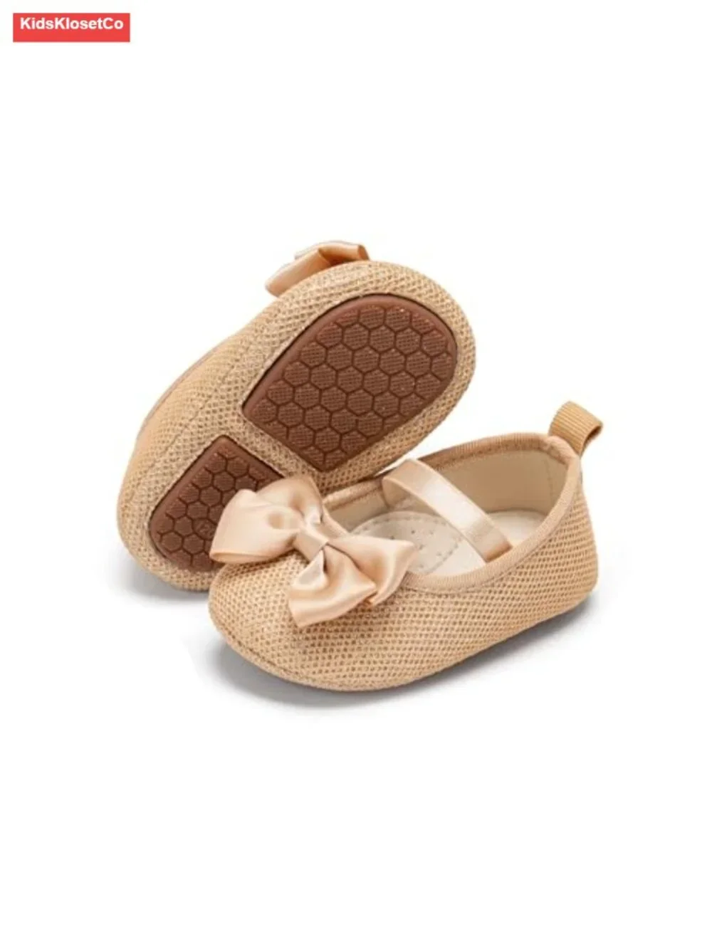 Baby Girl Mary Jane Flats - Soft Rubber Sole Non-Slip Wedding Shoes